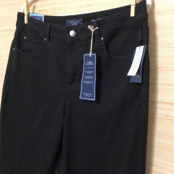NWT Charter Club Bristol Skinny Leg Ankle stretch jeans in black size 14 - Picture 3 of 7